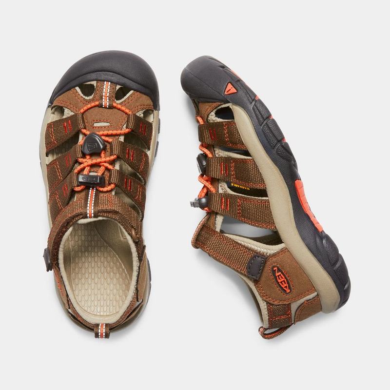 Cheap Keen Newport H2 Kids Sandals Brown/Orange NZ (3794-SORXU)